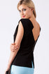 Sexy Womanly Black Zipped Back Top with Peplum Detail